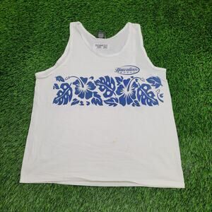 Vintage Hawaiian Style Hibiscus Tank-Top XL 23x27 Surfing